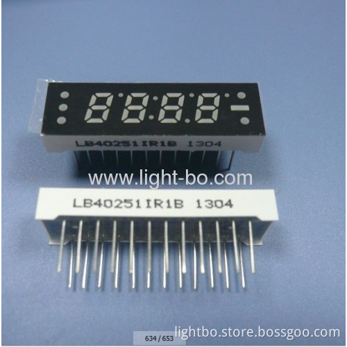 0.25 Inch 4 Digit Common Anode Red 7 Segment Small Size Led Clock Displays 